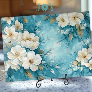 Spring Flowers Kitchen Glass Cutting Board - Chopping, Slicing and Dicing Tempered Glass - Cheese and Charcuterie Serving Tray - Food Prep