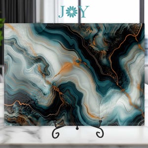 Kitchen Glass Cutting Board - Onyx Pattern Tempered Glass Chopping Board - Cheese and Charcuterie Glass Cutting Board