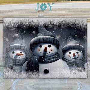 Christmas Kitchen Glass Cutting Board - Durable Tempered Glass Chopping Board - Available in 2 Sizes