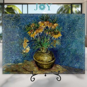 Van Gogh Inspired Tempered Glass Cutting Board – Cheese and Charcuterie Serving Plate - Home and Kitchen Decor - Housewarming Gift