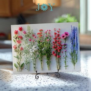 Glass Cutting Board - Wildflowers Tempered Glass Chopping Board - Cheese and Charcuterie Glass Cutting Board - Kitchen Decor Gift Idea