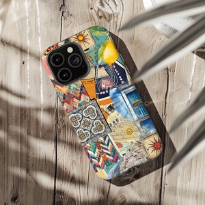 Collage Phone Case Available for iPhone 16, 15,14,13,12,X,8, Samsung Galaxy & Google Pixel, Mediterranean Summer Case