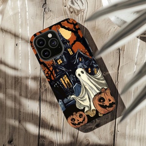Spooky, Vintage Ghost Fall Collage Phone Case, Retro Halloween Collage Case, iPhone 15 14 13 12 11 Pro Samsung Galaxy S24 S23 S22 S20Ultra