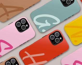 Personalised Large Initial Phone Case For iPhone 16 15 14 13 12 11 Pro Max, Samsung Galaxy