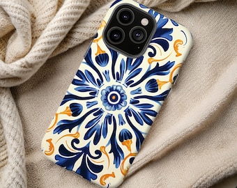 Azulejo Tile Print iPhone Case: Mediterranean Floral Design