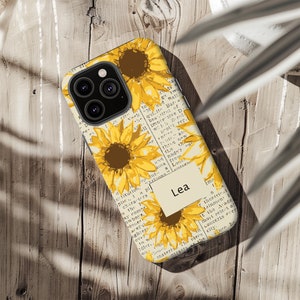 Customized Sunflower Phone Case, Personalized Sunflower iPhone Cover  Your Name Case Custom Sunflower Design Phone case,New iPhone15 14 13
