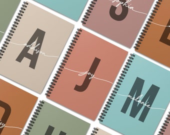 Personalized Initial Spiral Notebook: Custom Ruled Line Journal