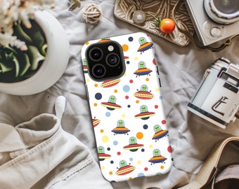 Alien Handyhülle iPhone Alien Thema Handyhülle UFO Galaxy Thema Geschenk für ihn Handyhülle Alien Muster niedliches Alien Geschenk