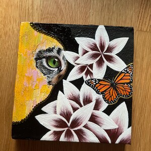 Peinture acrylique sur toile « chat »