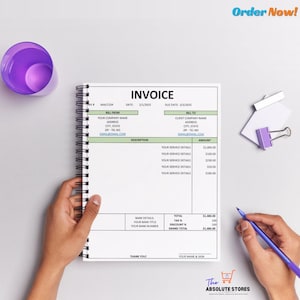 Auto-Calculating Invoice Template | Editable and Printable | Custom Billing Form | Word & Excel | Small Business Invoice |Minimalist Invoice