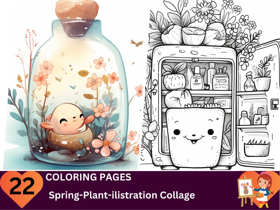 22 Fantasy Plant Coloring Pages for Adults and Kids, Instant Download ...