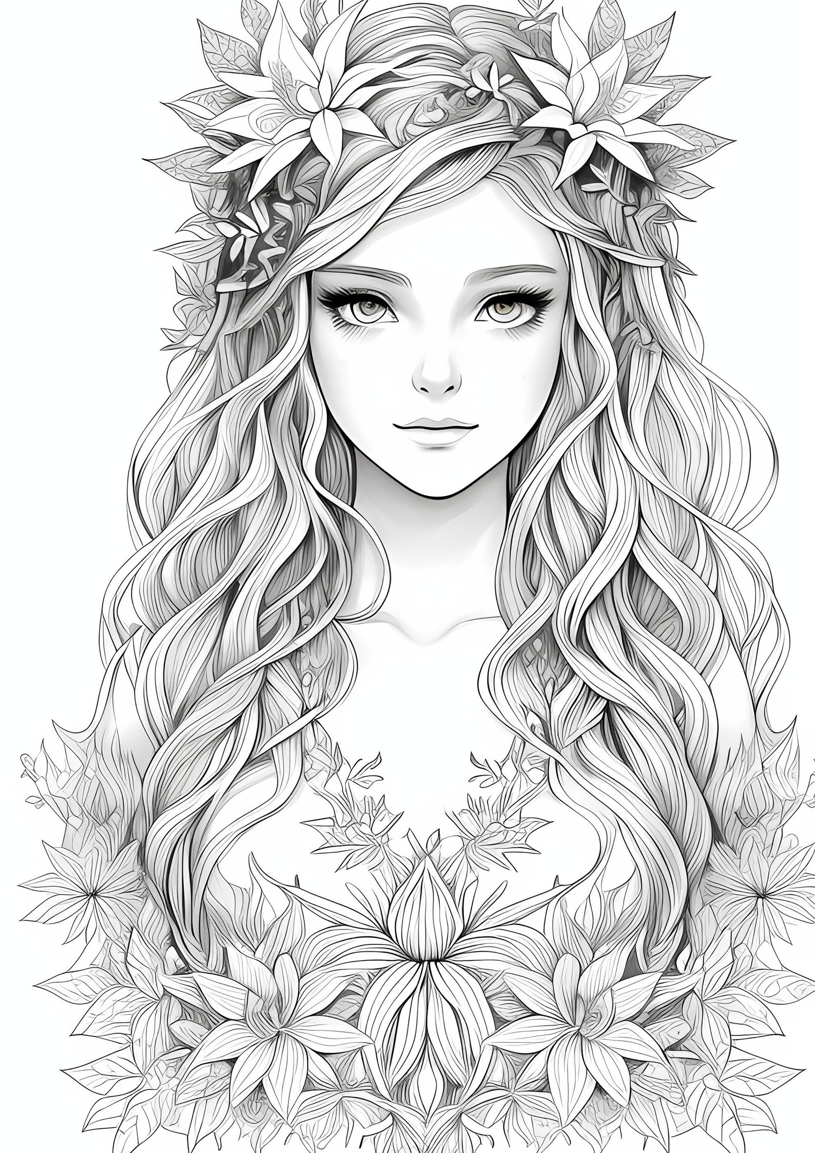 23 Forest Fairies Coloring Pages, Adults Kids Instant Download ...