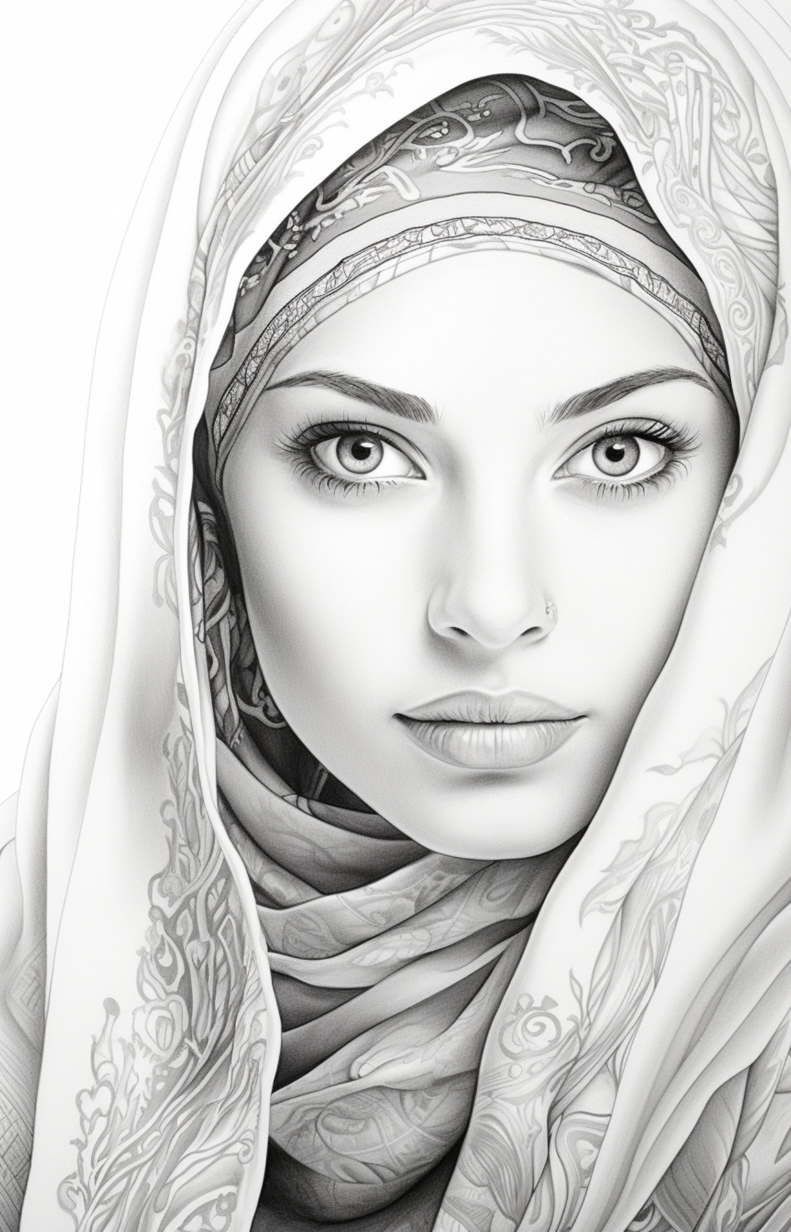 24 Traditional Arabic Woman Coloring Pages, Adults Kids Instant ...