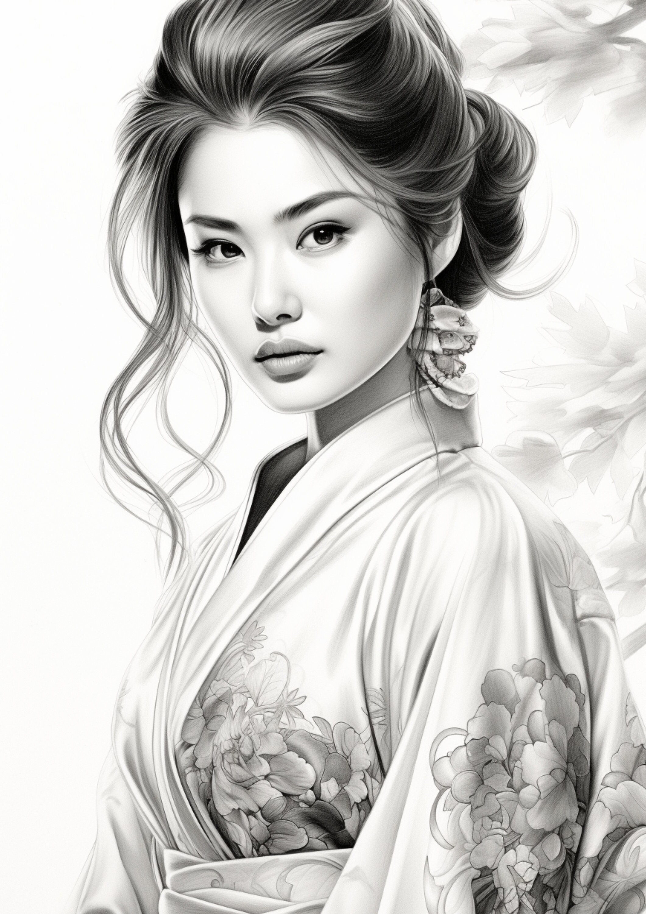 鉛筆画「One Japanese woman」　B5大サイズ 鉛筆画「One Japanese woman」 B5大サイズ 【公式通販】