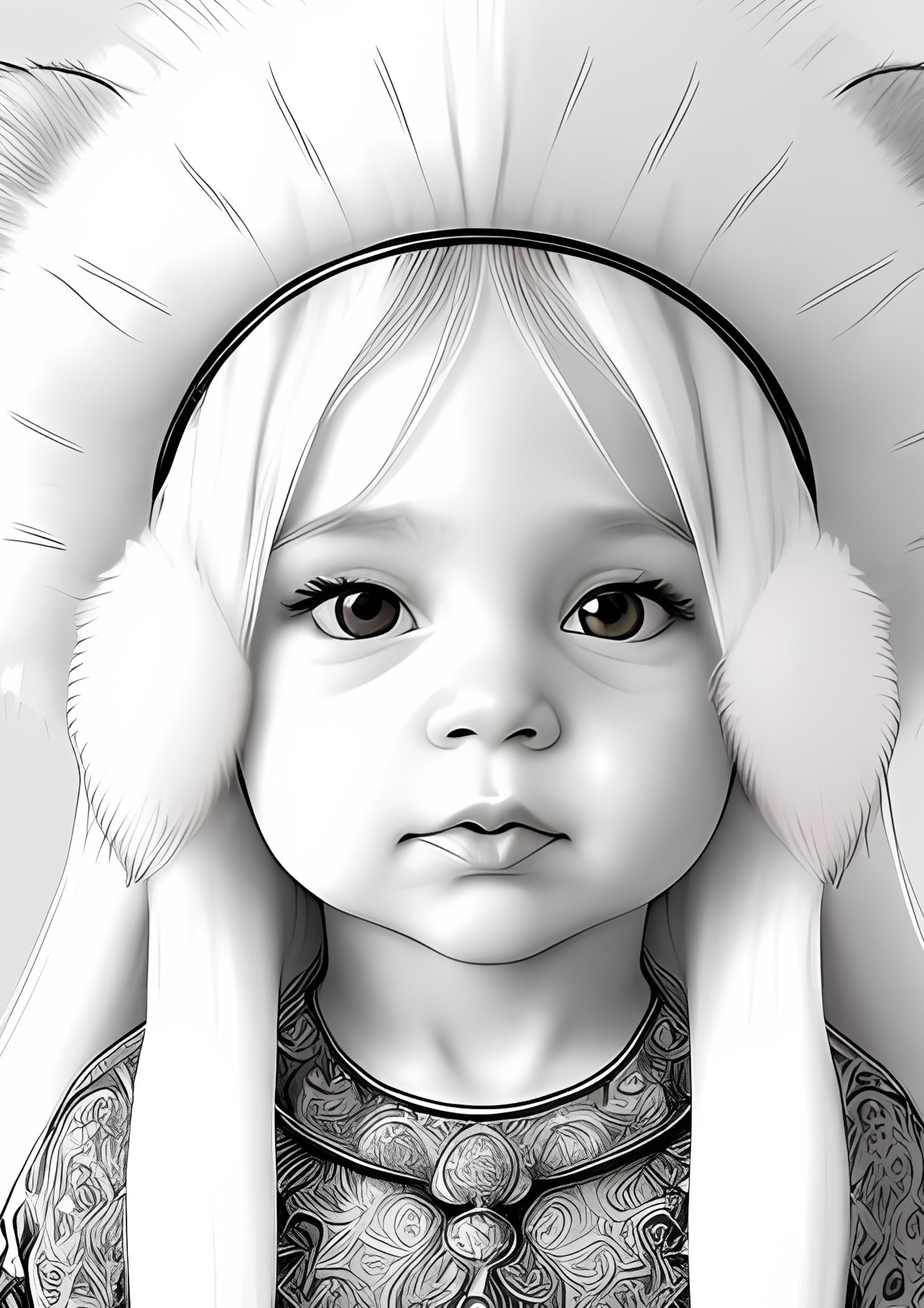 17 Realistic Baby Portrait Coloring Pages, Adults + Kids- Instant Download, Grayscale, Gift ...