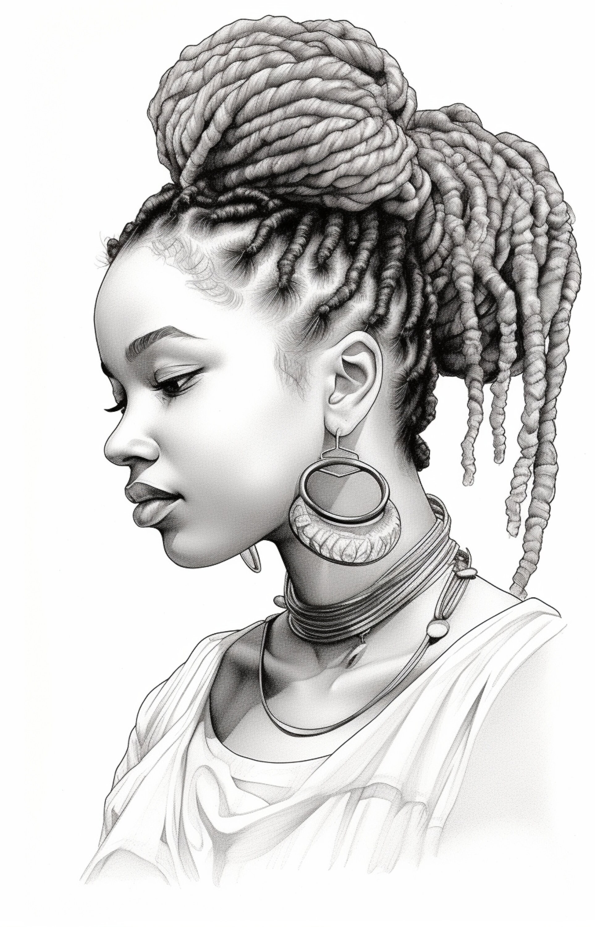 24 Traditional African Woman Coloring Pages, Adults Kids Instant ...