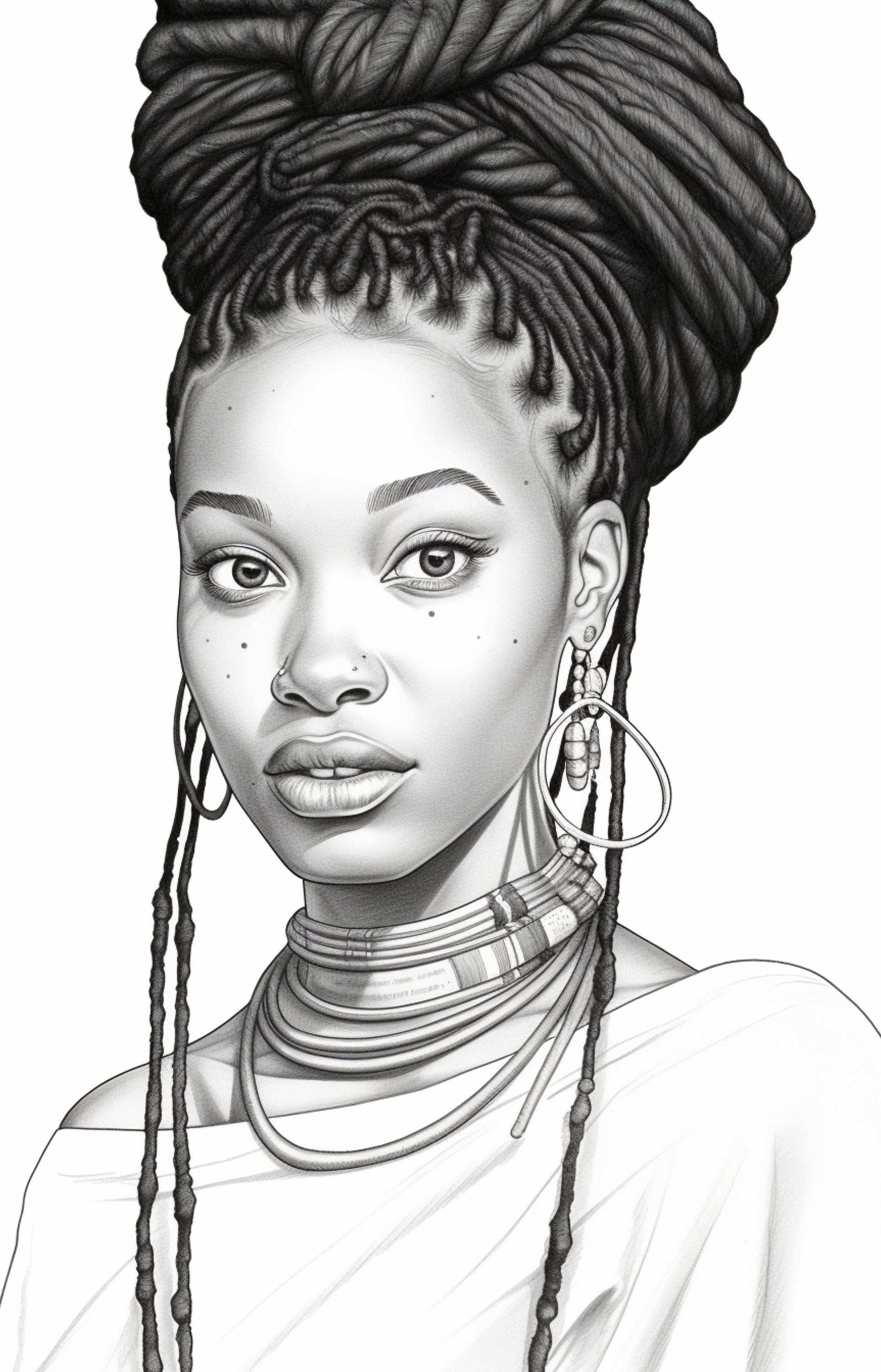 24 Traditional African Woman Coloring Pages, Adults Kids Instant ...