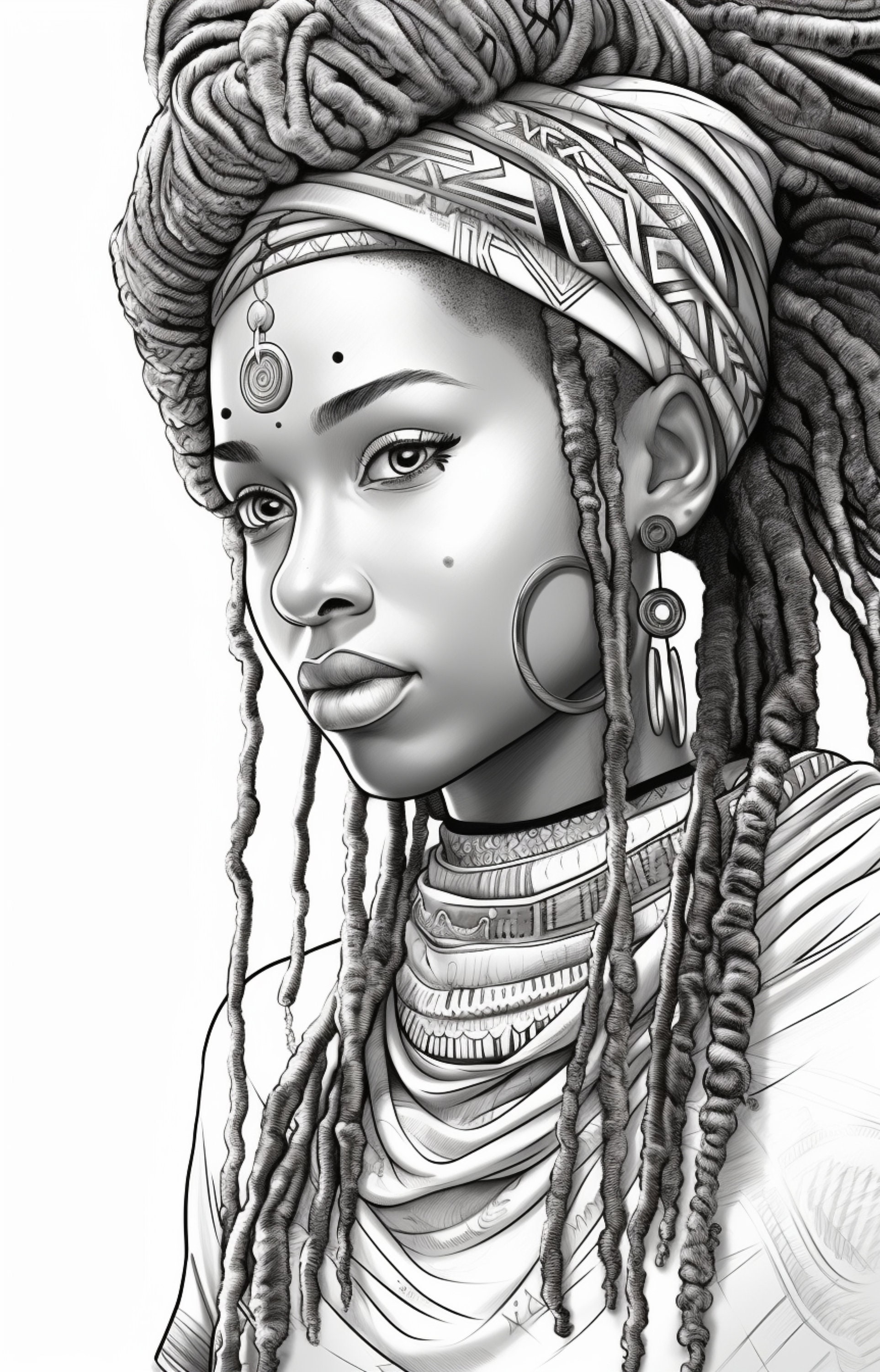24 Traditional African Woman Coloring Pages, Adults Kids Instant ...