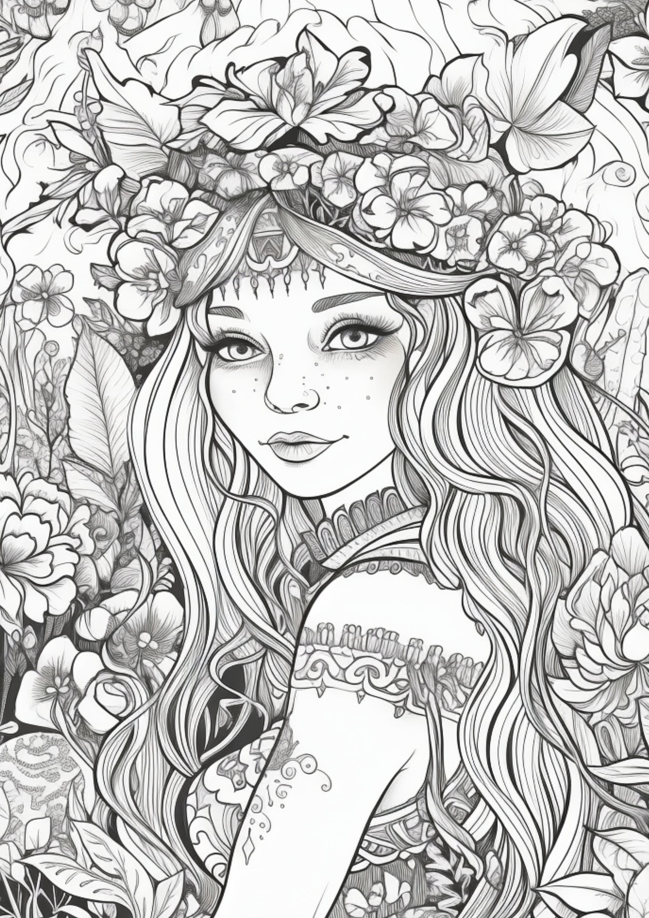 Beauties In Fairyland Adult Coloring Book For Women: Big Coloring Book for  Adults Teen To Stress Relief , Perfect Gift For Him Her Men Women Mom And D  - Literatura obcojęzyczna 
