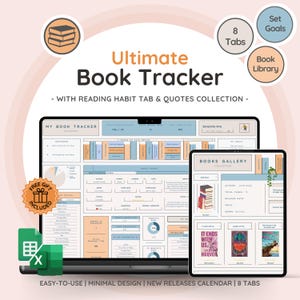 Tracker definitivo di libri e letture con raccolta di libri / pianificatore di lettura e foglio di calcolo per recensioni di libri / regalo perfetto per gli amanti dei libri