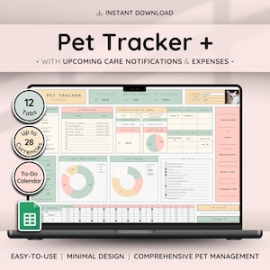 Premium Pet Care Tracker | Organize Your  Pet's Life | Essential for Pet Owners | From Pet medication to Activities & More