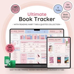 Tracker definitivo di libri e letture con raccolta di libri / pianificatore di lettura e foglio di calcolo per recensioni di libri / regalo perfetto per gli amanti dei libri