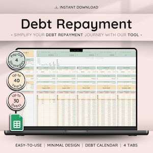 Debt Payoff Tracker & Financial Planner | Debt Snowball - Debt Avalanche | Payment Tracker | Credit Card Payoff