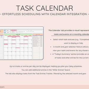 Calendar View - Visualize Tasks, Events, and Deadlines on a Monthly Calendar - Stay Organized and Efficient with Our Task Tracker Template