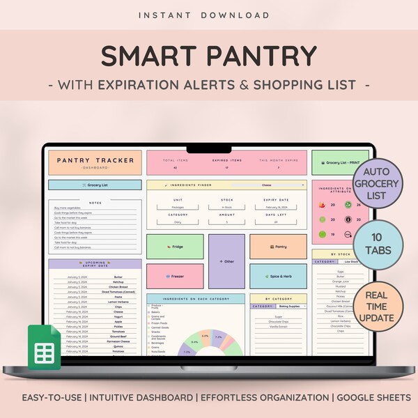 Pantry Harmony | Transform Your Storage Areas | Streamline, Organize, and Elevate Your Household | Inventory & Automated Grocery List