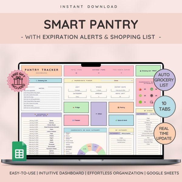 Pantry Harmony | Transform Your Storage Areas | Streamline, Organize, and Elevate Your Household | Inventory & Automated Grocery List