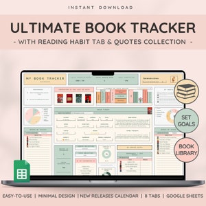 Ultimate Book & Reading Tracker with Book Collection Reading Planner and Book Review Spreadsheet Great Gift for Book Lovers image 1