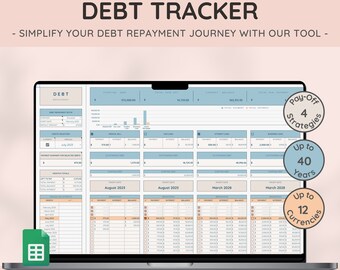 Debt Payment & Financial Planner | Debt Snowball method - Avalanche method | Loan payoff | Debt Free planner