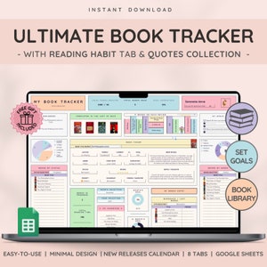 Ultimate Book & Reading Tracker with Book Collection | Reading Planner and Book Review Spreadsheet | Great Gift for Book Lovers