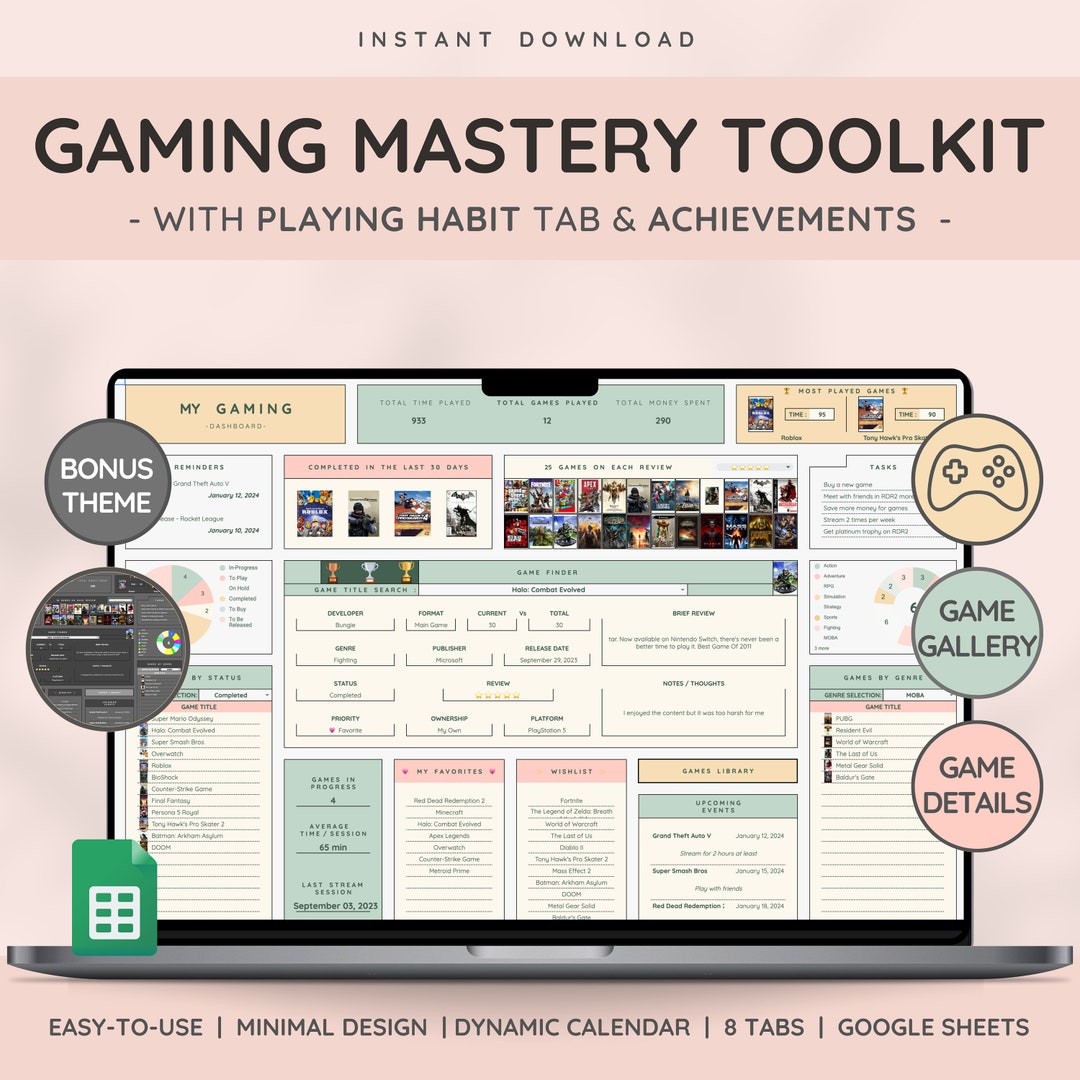 Gaming Tracker Toolkit With Games Gallery Interactive Progress Game ...