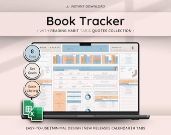 Ultimate Book & Reading Tracker with Book Collection | Reading Planner and Book Review Spreadsheet | Great Gift for Book Lovers