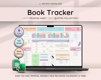 Ultimate Book & Reading Tracker with Book Collection | Reading Planner and Book Review Spreadsheet | Great Gift for Book Lovers