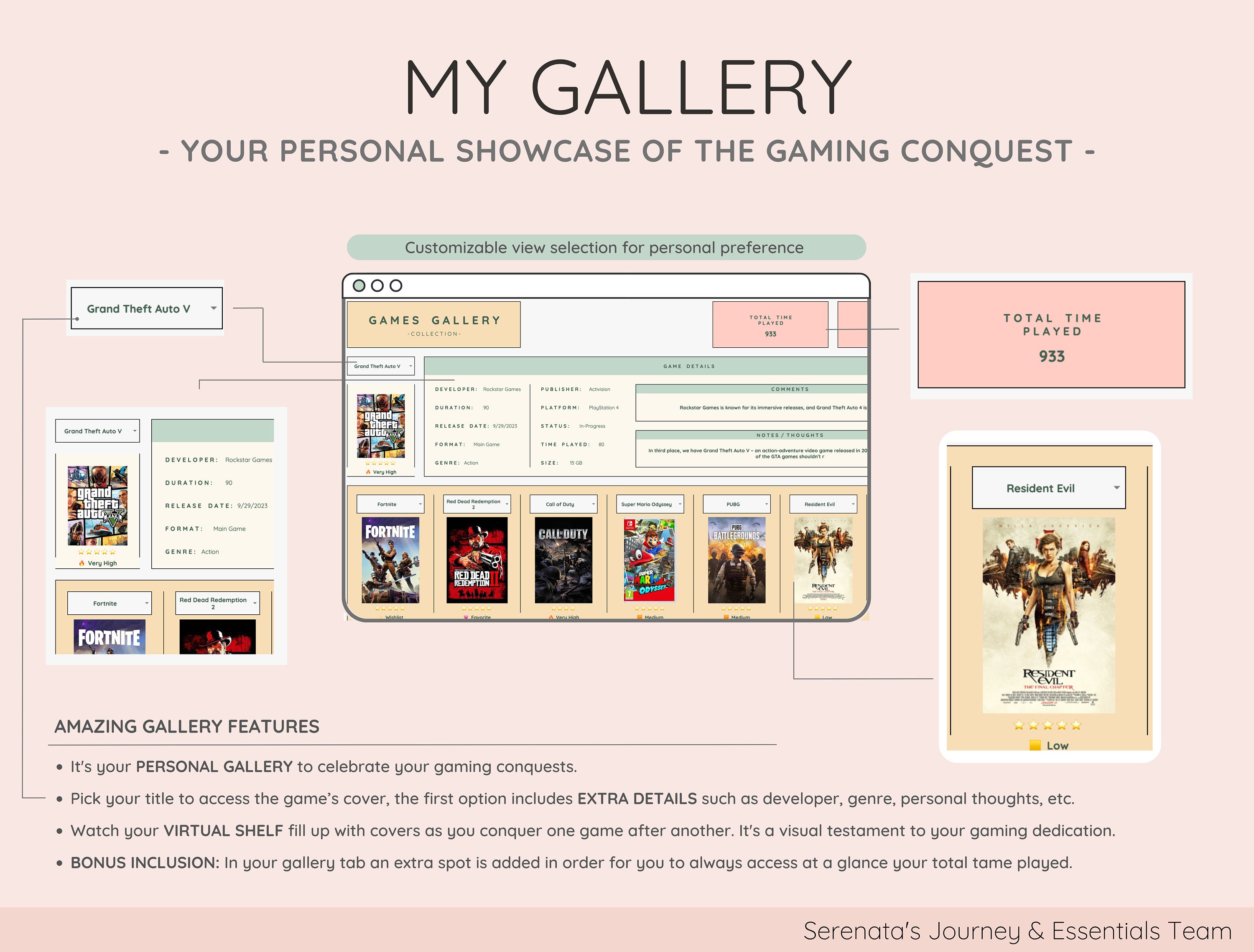 Gaming Tracker Toolkit With Games Gallery | Interactive Progress | Game ...