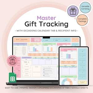 Geschenk Tracking Master mit Urlaub Kategorien | Geschenkplaner und detaillierte Empfänger Info Tabelle | Ultimative Ganzjahresgeschenk Tracking