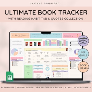 Ultimate Book & Reading Tracker with Book Collection | Reading Planner and Book Review Spreadsheet | Great Gift for Book Lovers