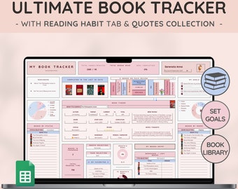 Ultimate Book & Reading Tracker con colección de libros/planificador de lectura y hoja de cálculo de reseñas de libros/gran regalo para amantes de los libros