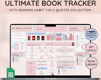 Ultimate Book & Reading Tracker with Book Collection | Reading Planner and Book Review Spreadsheet | Great Gift for Book Lovers