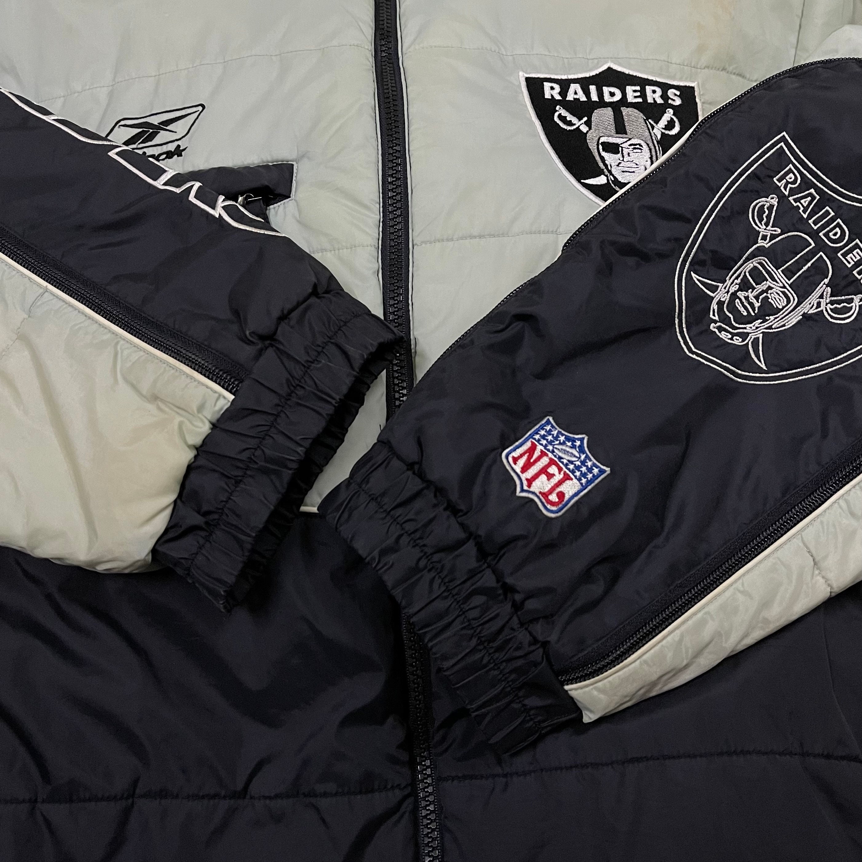 Vintage Reebok X Raiders NFL Puffer Jacket - Etsy