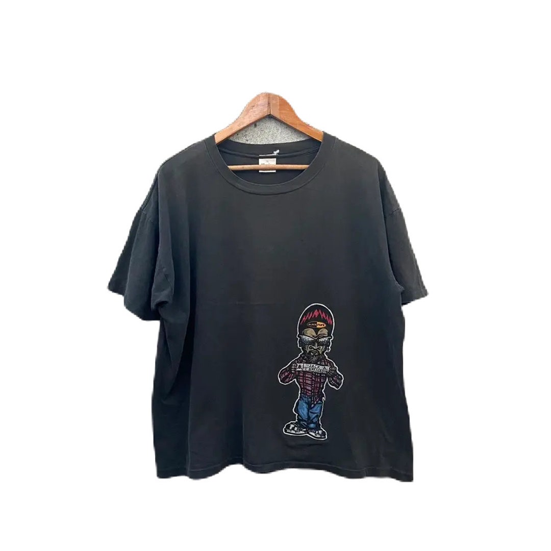 T-shirt Vintage Black Flys Skateboard - Années 90 - Taille L - Bordeaux - Occasion