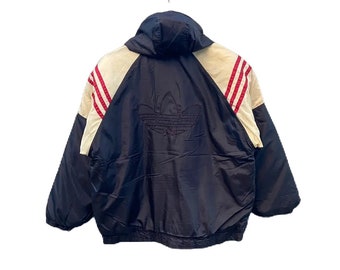 Vintage 90s adidas jacket windbreaker hoodie big logo
