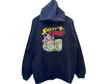 Vintage jaren 90 snoopy peanuts adventure beagle-hoodie