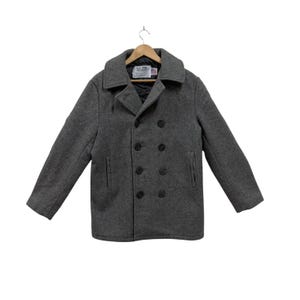 schott U.S. 740N PEA JACKET グレー 40 Vintage 90s SCHOTT USN 740 Military Peacoat Jacket Black Colour