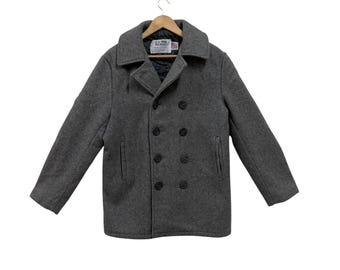 Vintage Men's Schott N.Y.C. U.S. 740N Brown Pea Jacket Size 46 Sea