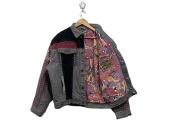[DAMAGE MNEMONIC]Embroidery Jacket 刺繍ジャケット Red/Black Embroidery Tideeku New Broken Heart Varsity Jacket