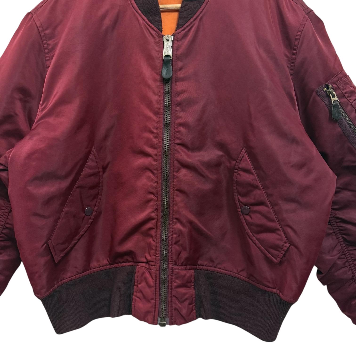 Vintage Alpha Industries Ma1 Bomber Jacket Maroon Reversible Size