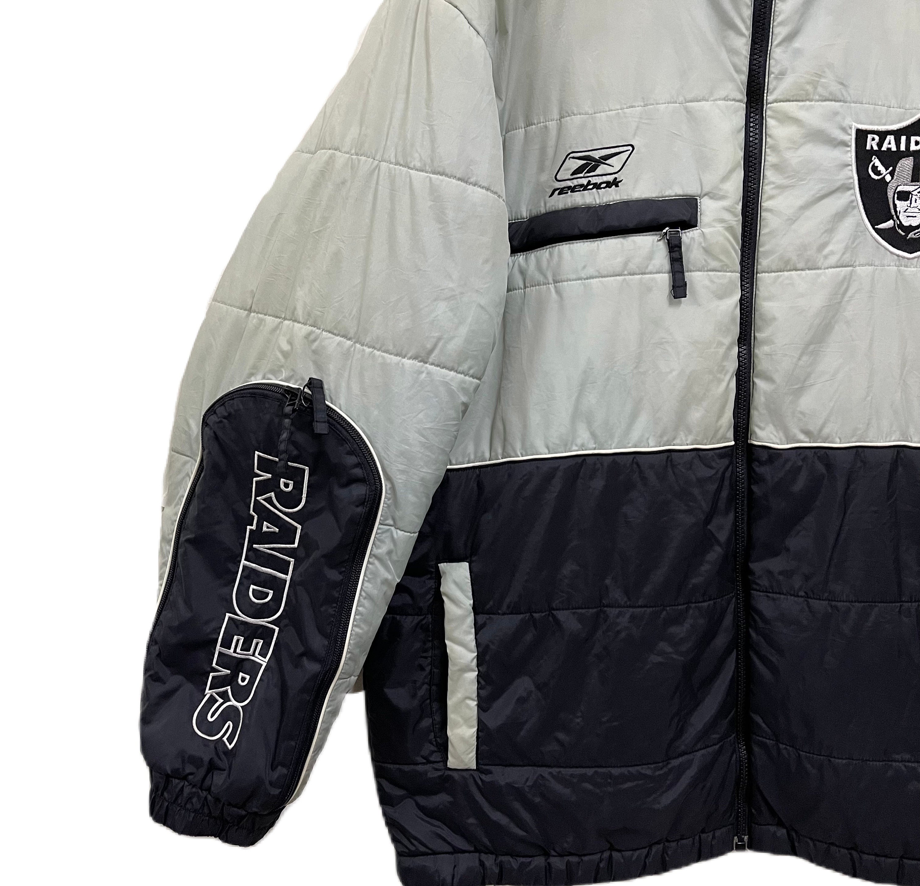 Vintage Reebok X Raiders NFL Puffer Jacket - Etsy